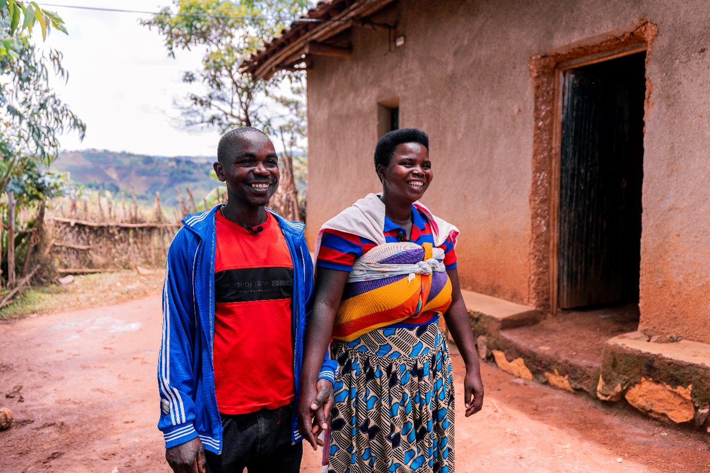 Verene together with her husband at their home in Nyaruguru District. Photo: UN Women