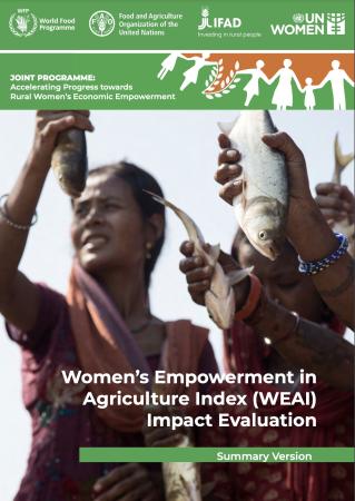 Front page of the report titled, 'Women’s Empowerment in Agriculture Index (WEAI) Impact Evaluation'.