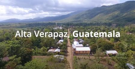 Drone view of a village in Guatemala