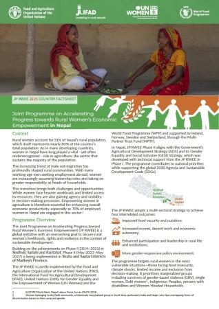 Cover page of the JP RWEE Nepal Factsheet